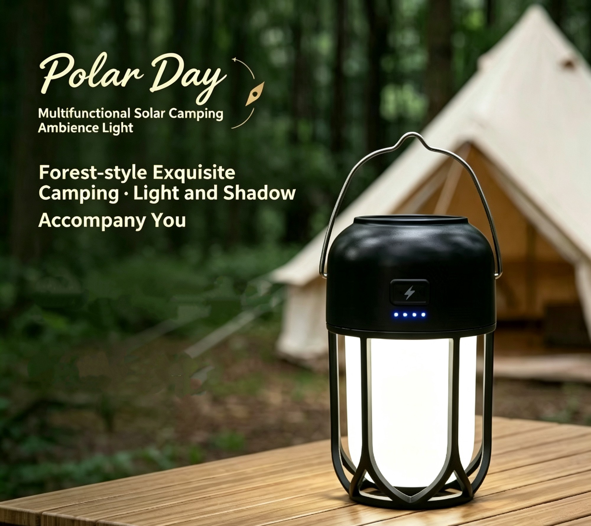 Multifunctional solar rechargeable camping lamp / tent lamp / outdoor lamp