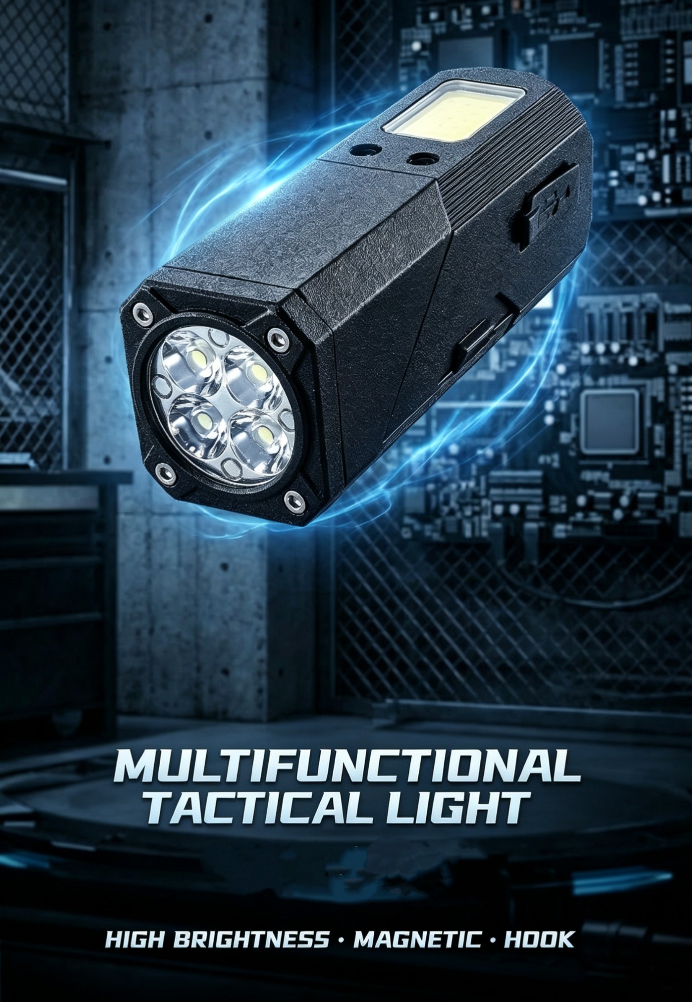 Rechargeable lamp multi-functional headlamp Three-in-one flashlight / work lamp / pen clip lamp