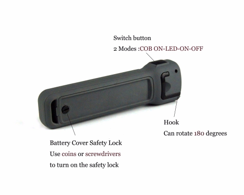 Magnetic Emergency 3W LED Work light ABS Plastic COB LED Portable Work Lamp